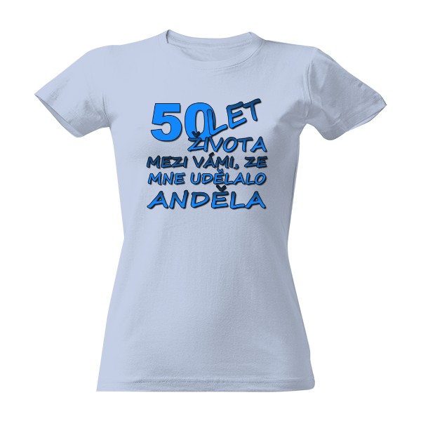 Tričko s potiskem 50 let - anděl