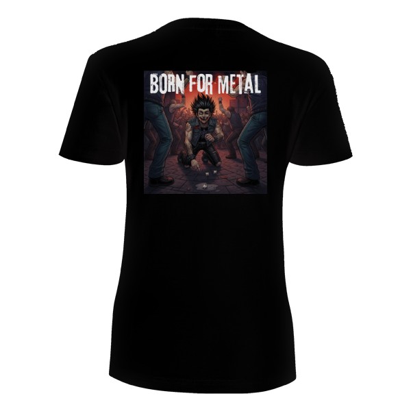 Tričko s potiskem born for metal lady zuby