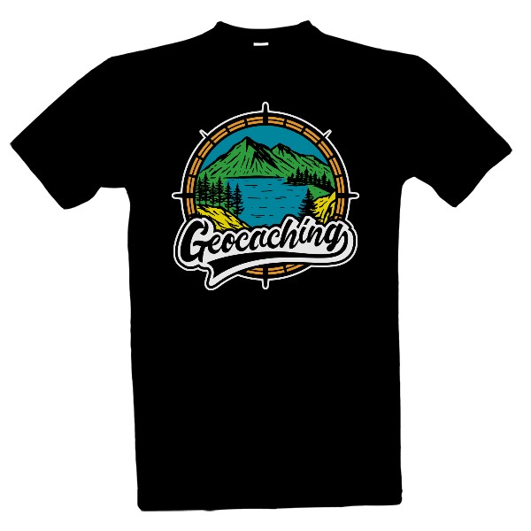 Tričko s potiskem Geocaching kompas