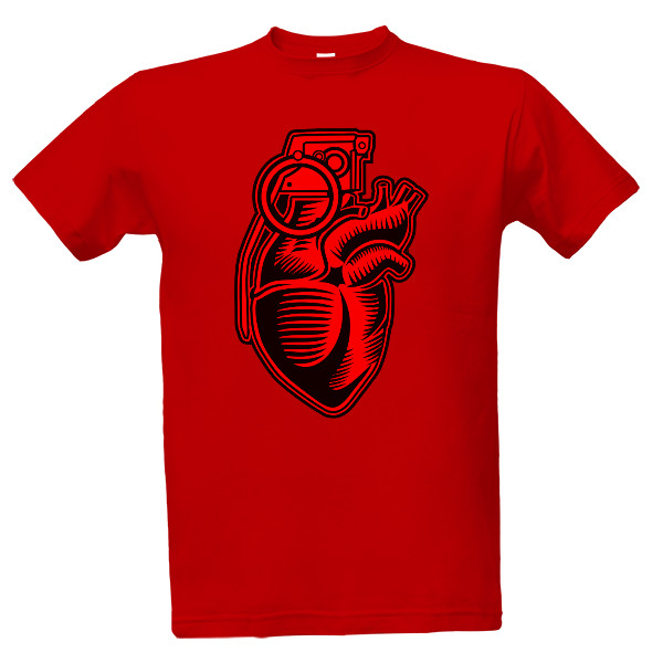 Tričko s potiskem Granátové srdce