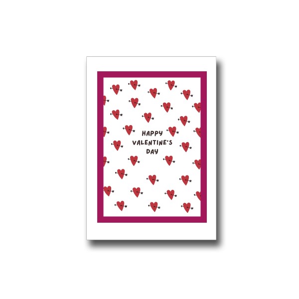 Přáníčko s potiskem Happy Valentines Day Pattern