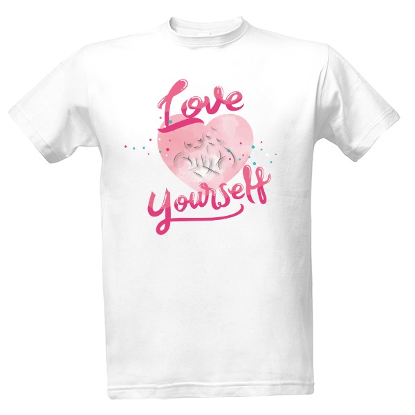 Tričko s potiskem Love Yourself SWEET & WHITE