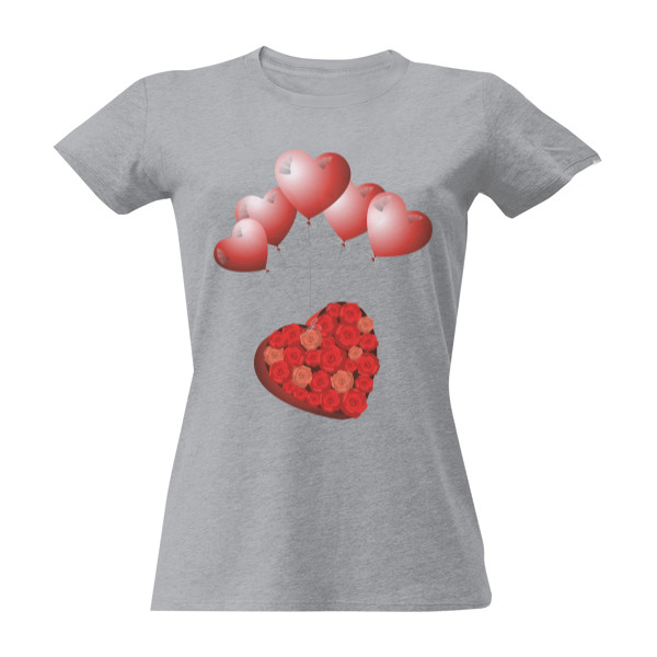 Tričko s potlačou Valentýnské srdce - balónky