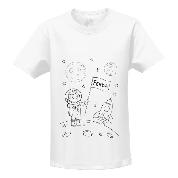 Tričko s potiskem Vybarvovací kosmonaut se jménem